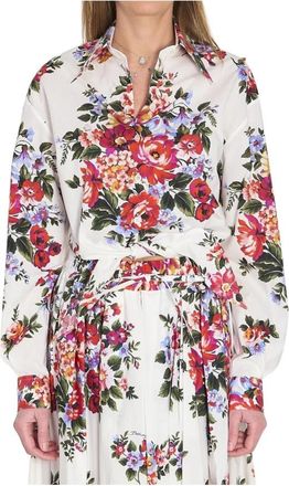Dolce & Gabbana Shirt met Strikdetail aan de Voorkant - Dames - Overhemden - Veelkleurig - XS - Overhemden