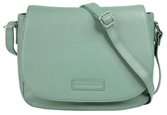 Bruno Banani Umh&auml;ngetasche BRUNO BANANI, Damen, Gr. B/H/T: 28cm x 22cm x 9cm onesize, gr&uuml;n (mint), Leder, leicht gl&auml;nzend, unifarben, Taschen Umh&auml;ngetasche, echt L