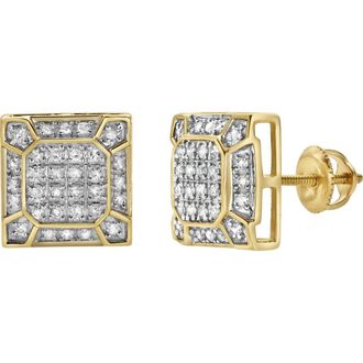 LuvMyJewelry Regalia 10K Yellow Gold Diamond Stud Earrings - 0.25ct. at Nordstrom