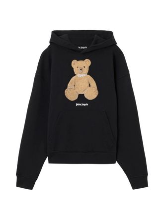 Palm Angels Black Bear Regular Graphic Cotton Hoodie