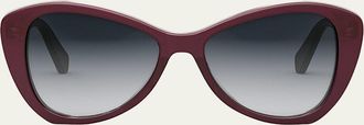 Celine Thin Logo Acetate Butterfly Sunglasses
