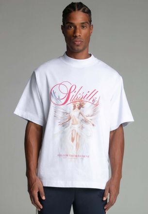 Siksilk T-Shirt SIKSILK Siksilk T-Shirt Angel T-Shirt, Herren, Gr. XS, weiss (wei&szlig;), Obermaterial: 100% Baumwolle CO., Shirts T-Shirt