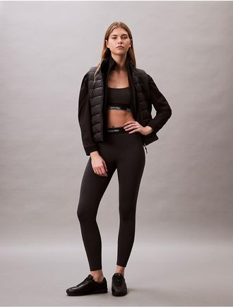 Calvin Klein Calvin Klein Womens Modern Sport High Rise Logo Waistband 7/8 Leggings - Black - S