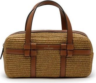 La Portegna Bibi Jute Bag With Shoulder Strap And Iconic Knots in Light Brown at Nordstrom