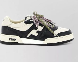 Fendi match sneakers contrast panels perforated toe rubber sole