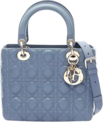 Dior Pre-owned Lady Dior Leren Handtas - Dames - Vintage Handtas - Blauw - ONE Size - Leer - Vintage