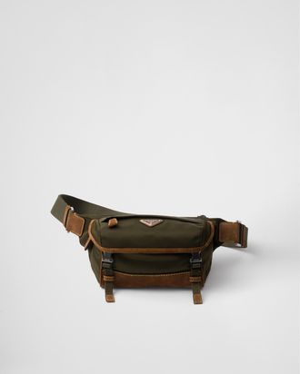 Prada Small Re-Nylon and suede shoulder bag