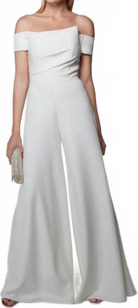 Alyce Paris Bridal Off The Shoulder Neckline Jumpsuit In Ivory