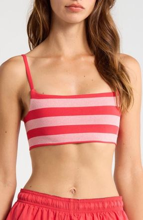 Free People FP Movement Remember My Name Stripe Bra in Grapefruit Combo at Nordstrom, Size X-Large