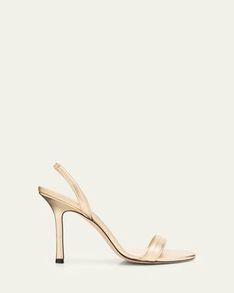 Jimmy Choo London 85mm Jenn Metallic Leather Sandals