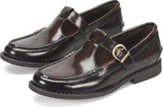 Børn Born Miki BR0061357 Flat WoMogano Leather Moc Toe Loafers Shoes ZAP273