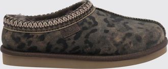 UGG Tasman Animal Print Suede Mules with Wool Lining and EVA Sole