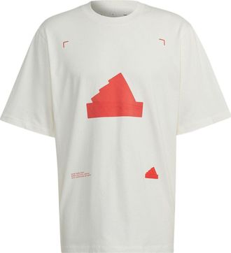 adidas Mens adidas SS22 Geometry Pattern Printing Casual Short Sleeve Jade White T-Shirt HN1956