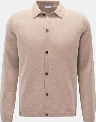 Braun Hamburg Men - Cashmere cardigan beige mottled
