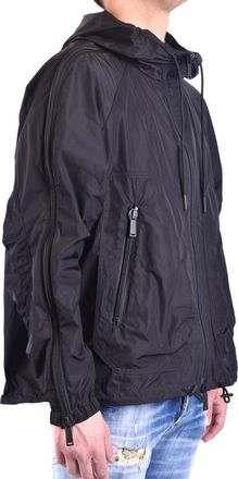 Dsquared2 Sleek Black Polyester Jacket With Branded Lining