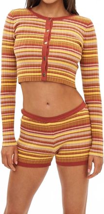 Bananhot Mike Cropped Cardigan In Jack Toffee Rib