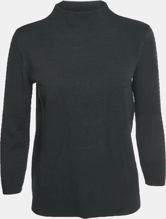 Max Mara Black Stretch Knit Sweatshirt