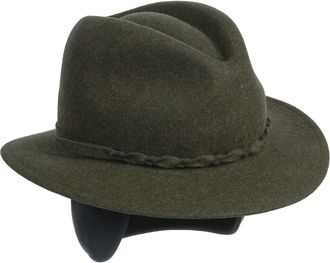 Mayser Dagmar Wool Plus Traveller Hat Women - Made in The EU Women´s with Leather Trim Autumn-Winter Winter - S (55-56 cm) Olive
