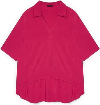 Fiorella Rubino Boxy Blouse met Polokraag - Dames - Blouses - Roze - M - Overhemden