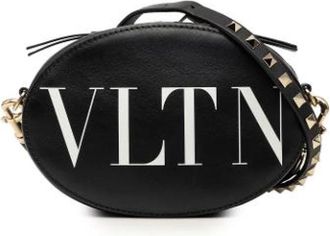Valentino Pre-owned Rockstud Crossbody Tas - Dames - Vintage Schoudertas - Zwart - ONE Size - Leer - Vintage