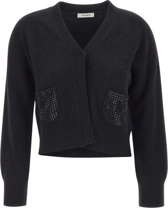 KANGRA V-hals Vest - Dames - V-hals truien - Zwart - M - Wol - Truien & Vesten