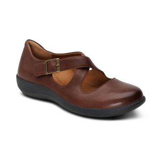 Aetrex Womens Paisley Mary Jane Shoes In Brown