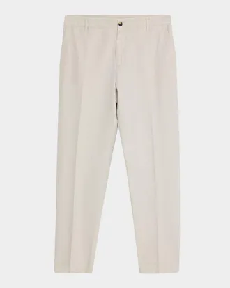 Isaia Men & apos;s Cotton and Linen Straight-Leg Pants