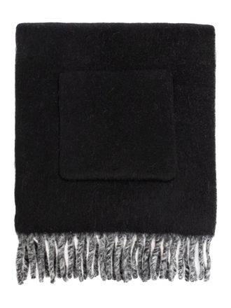 Burberry logo-lettering scarf - unisex - Alpaca/Wool/Polyamide/Cotton - OS - Black