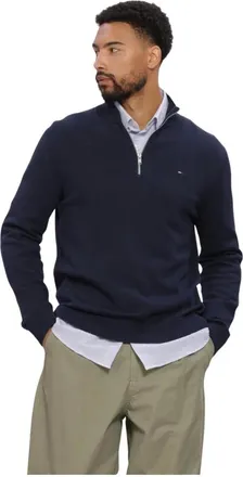 Tommy Jeans Truien & Vesten, Heren, Blauw, XL, Heren Truien & Vesten Tjm Slm Ess Light &frac14; Zip Swtr Ext