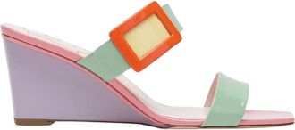Roger Vivier Belle Vivier Mule Wedge 60 - Dames - Sleehakken - Veelkleurig - 38 1/2 EU - Leer - Schoenen