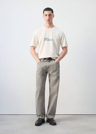 Mango Maglietta 100% cotone stampata bianco sporco - Uomo - XXL - MANGO MAN