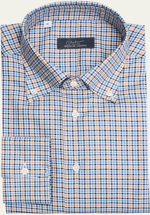 Bergdorf Goodman Mens Cotton Graph Check Sport Shirt