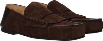 Jacquemus Womens Brown Leather Slip-On Loafers