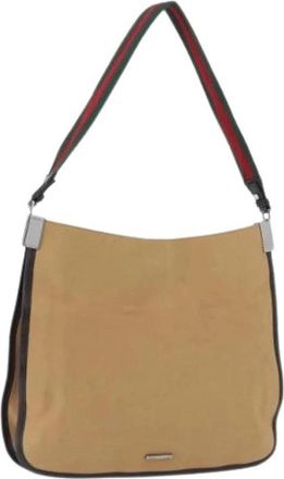 Gucci Pre-owned Vintage Schoudertas - Dames - Vintage Schoudertas - Beige - ONE Size - Leer - Vintage