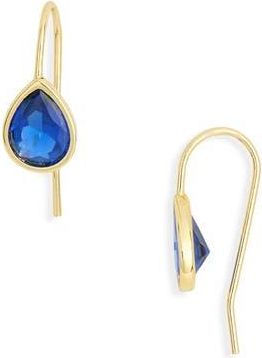 Nordstrom Rack Cubic Zirconia Pear-Shaped Drop Earrings in Blue Sapphire- Gold at Nordstrom Rack