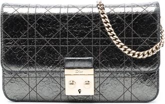 Dior Pre-owned Dior Metallic Crinkled Calfskin Cannage Miss Dior Promenade Crossbody 12-MA-0186
