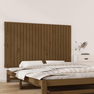 vidaXL Cabecero Cama Pared Madera Maciza Pino Marr&oacute;n Miel 147x3x90 Cm Vidaxl