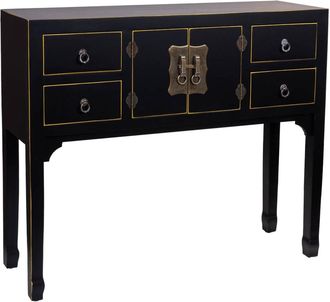 Wanderlust Deco Recibidor de madera de 4 cajones y 2 puertas 95x26x78