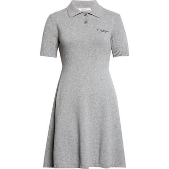 Givenchy Wool & Cashmere Polo Minidress in Light Grey at Nordstrom, Size Medium