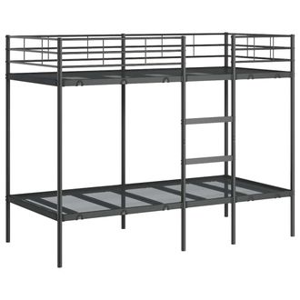 vidaXL Litera Sin Colch&oacute;n Acero Negro 90x200 Cm Vidaxl