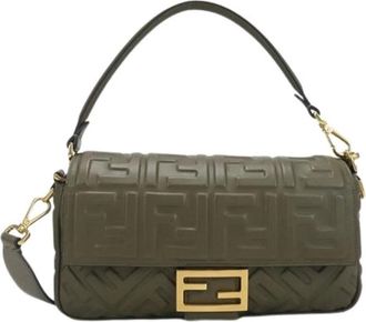 Fendi Pre-owned Vintage Schoudertas - Dames - Vintage Schoudertas - Groen - ONE Size - Leer - Vintage