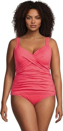 Lands End Plus Size DD-Cup Sweetheart Wrap Underwire Tankini Top in Wood Lily at Nordstrom, Size 16W