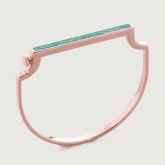 Monica Vinader Rose Gold Signature Thin Gemstone Bangle Amazonite