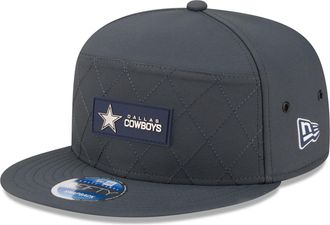 New Era Mens Charcoal Dallas Cowboys 2025 Sideline Cold Weather Split Panel 9FIFTY Snapback Hat