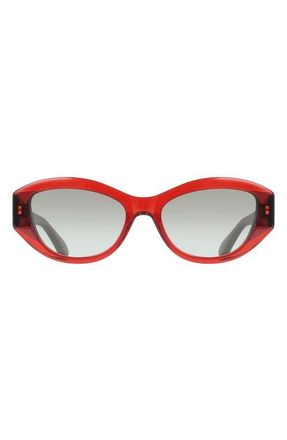 Ferragamo 55mm Oval Sunglasses in Transparent Red/Transparent Wi at Nordstrom