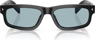 Prada 57mm Rectangular Optical Glasses in Black at Nordstrom