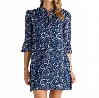 Jude Connally Thea Cotton Voile Dress In Ocean Treasure Navy