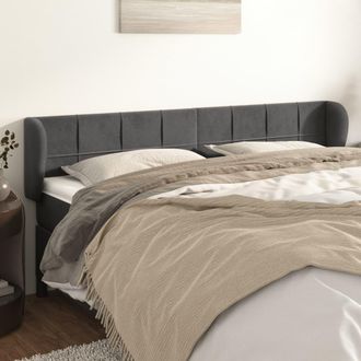 vidaXL Cabecero De Terciopelo Gris Oscuro 163x23x78/88 Cm Vidaxl
