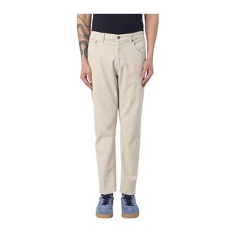 Dondup White Cotton Trousers for Men