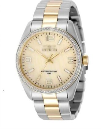 Invicta Unisex Specialty Lautus Two Tone Watch In Mother Of Pearl